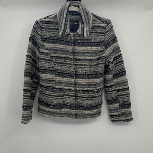 Art Rare Toggery Stripped Wool Gray & White Blazer Size M